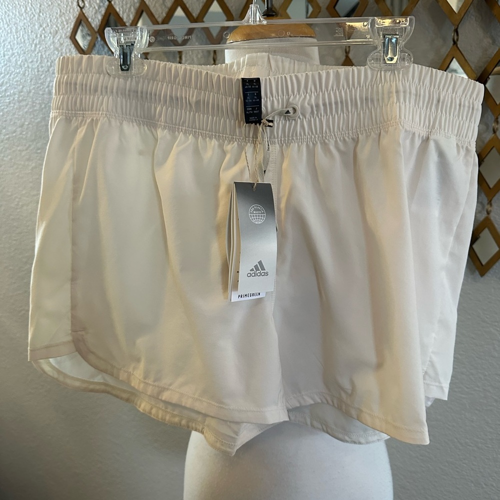 Adidas Cream Aeroready Shorts- Primegreen Sustainability